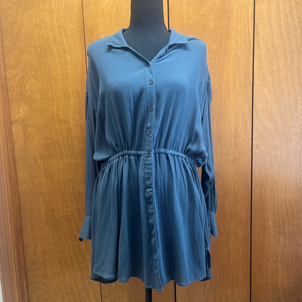 O'Neill Green Button-Up Swim Coverup